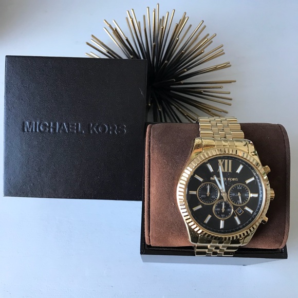 Michael Kors MMK black and gold Lexington watch - Picture 1 of 4